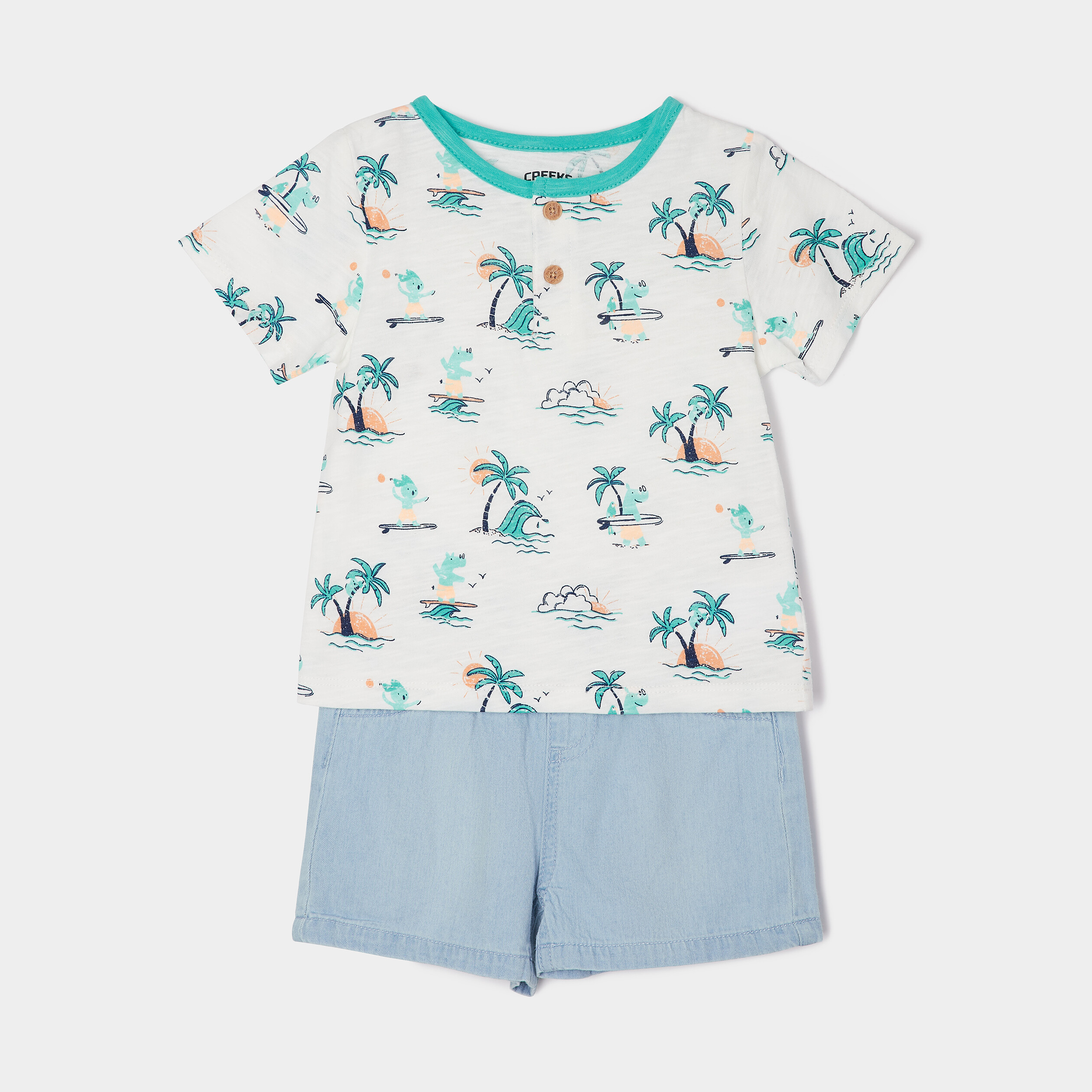 Ensemble 2 pièces Creeks ecru bébé garçon | La Halle