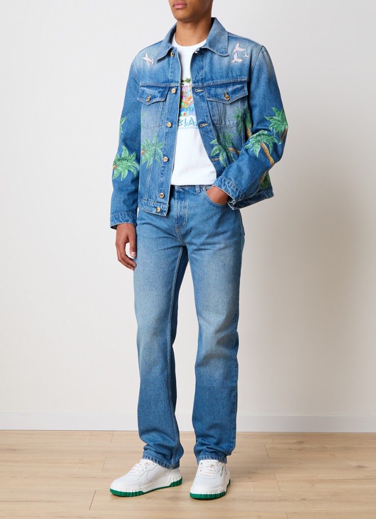 Jachetă din denim Casablanca cu buzunare la piept.