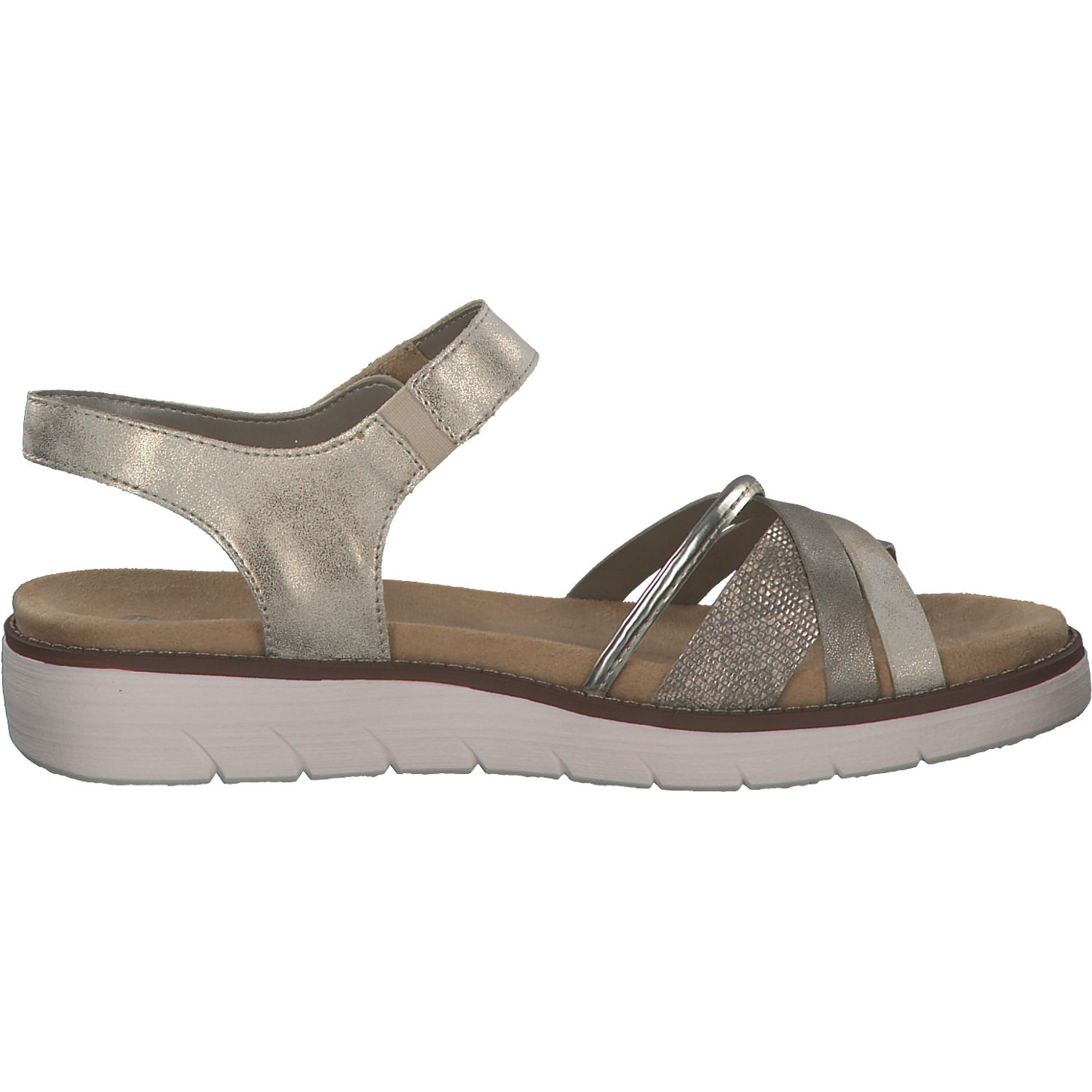 Remonte D2058, Keilsandaletten, Damen, lehm-metallic/gold/muschel/per