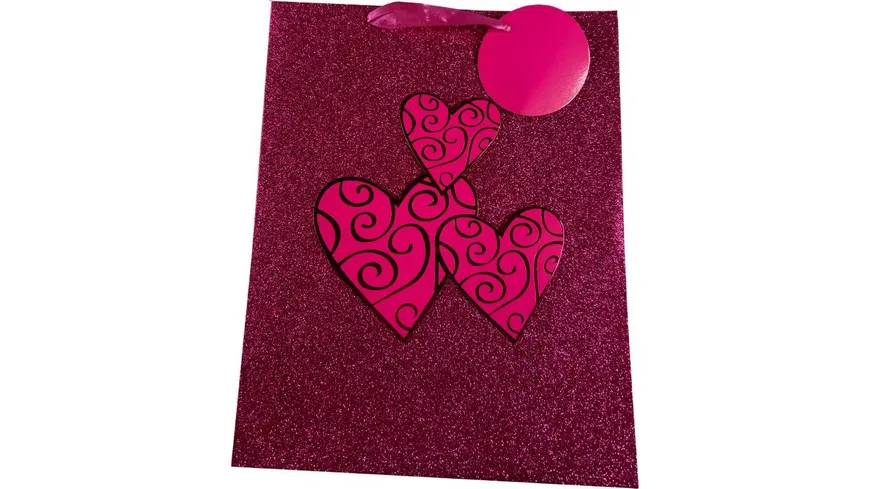 BOCK Geschenktüte gross Glitzer lila 28 x 20,5 x 2cm sortiert
