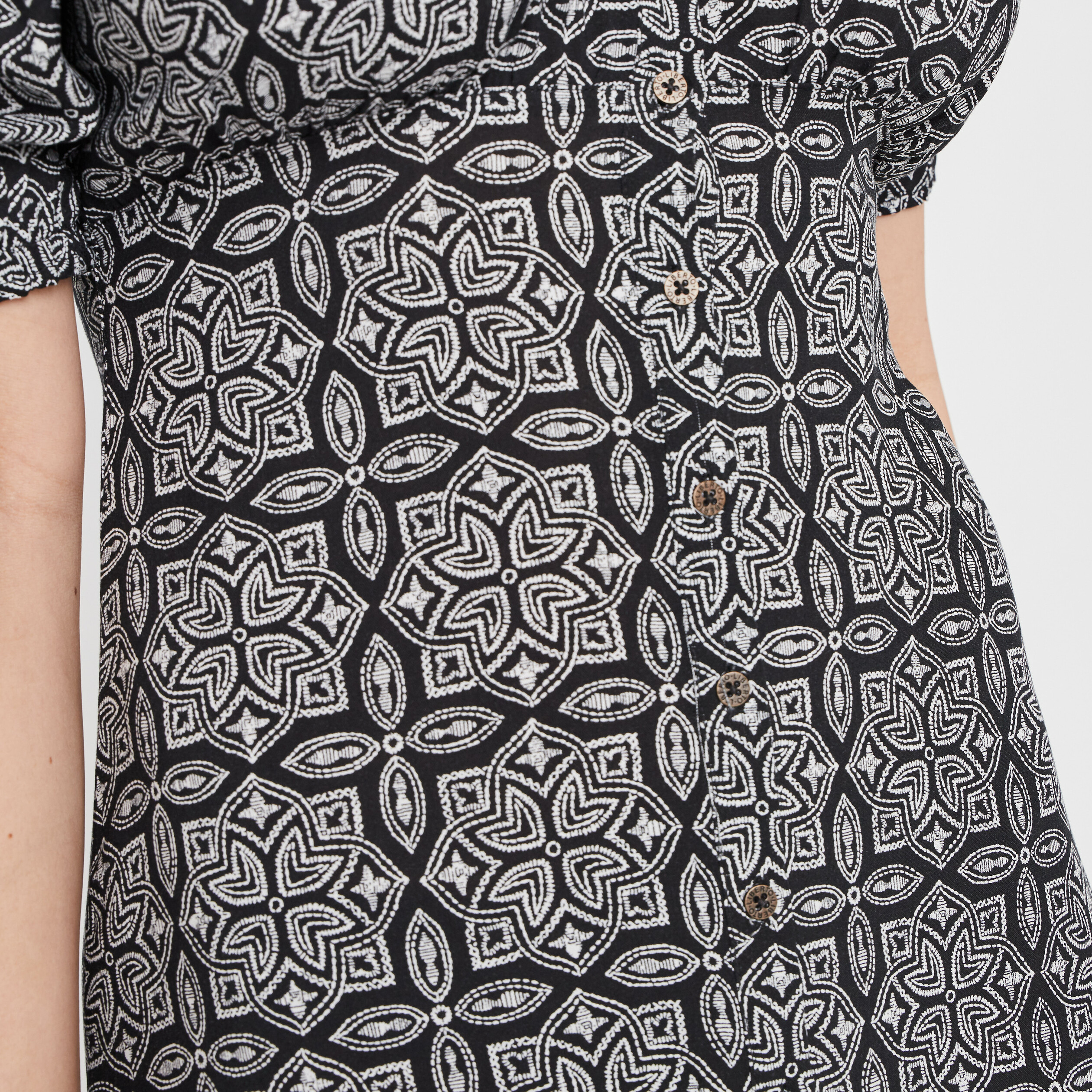 Robe évasée à col bardot noir femme | La Halle