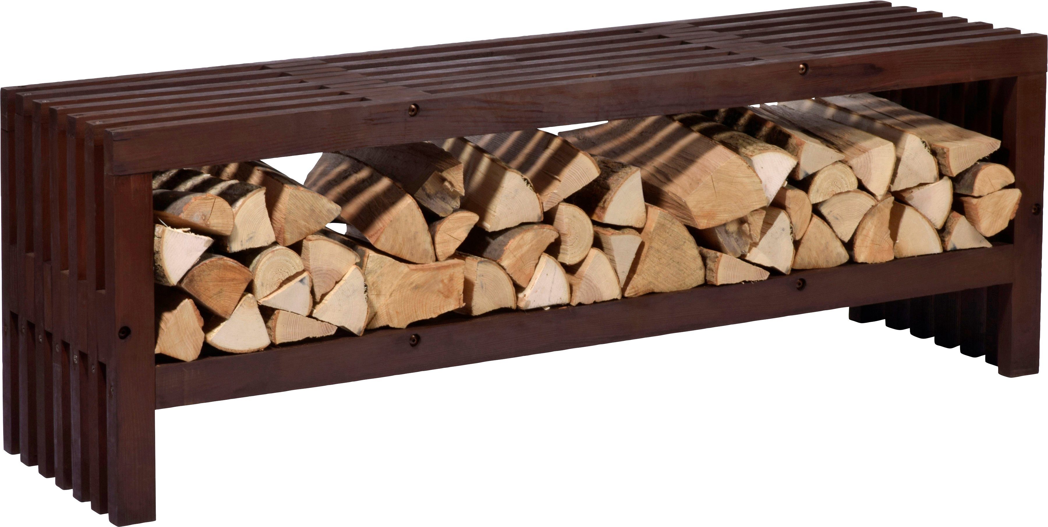 dobar Kaminholzregal Svensson, BxTxH:138x31x45 cm, Gartenbank mit Stauraum