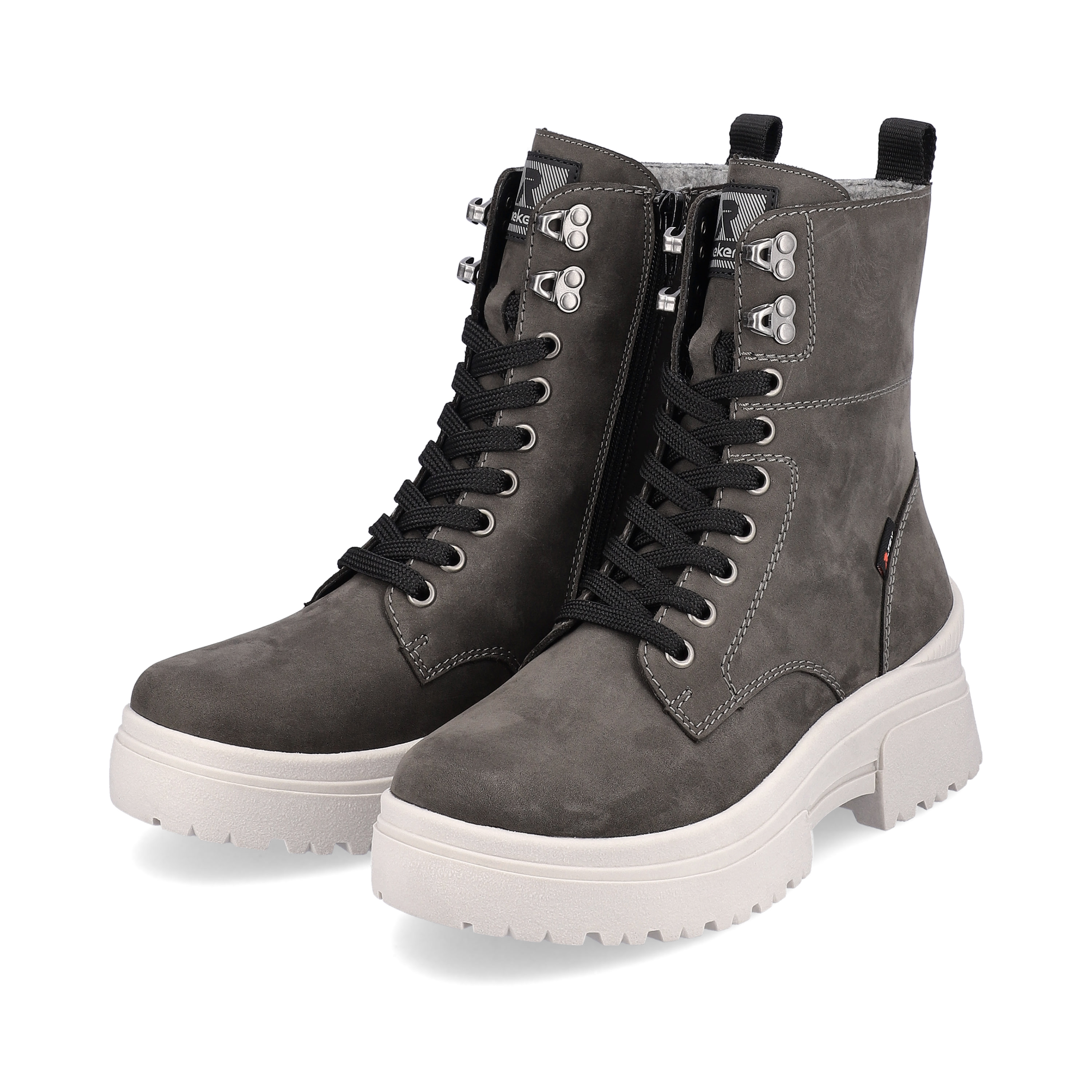 Rieker Damen Schnürstiefel graphite
