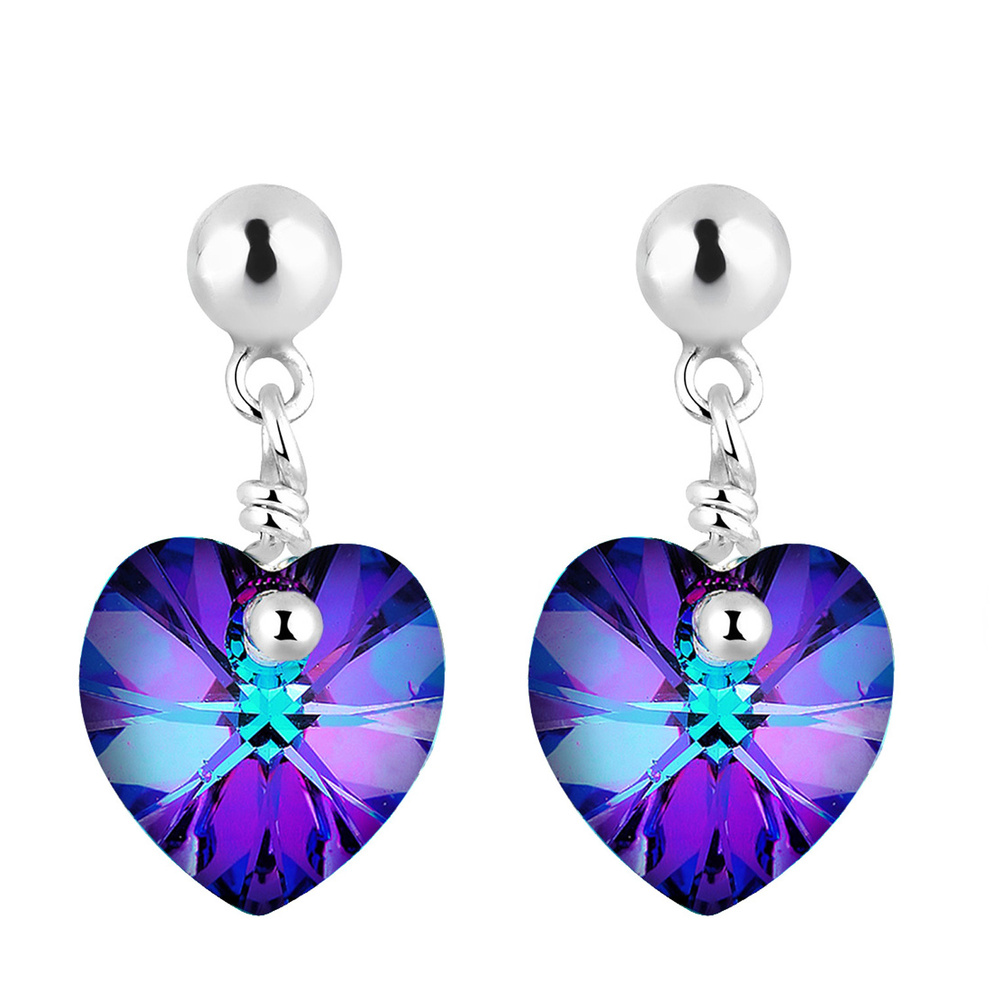 Elli Elli Boucles d'Oreilles Ohrhänger Herz Kristalle 925 Silber Boucles d'oreilles