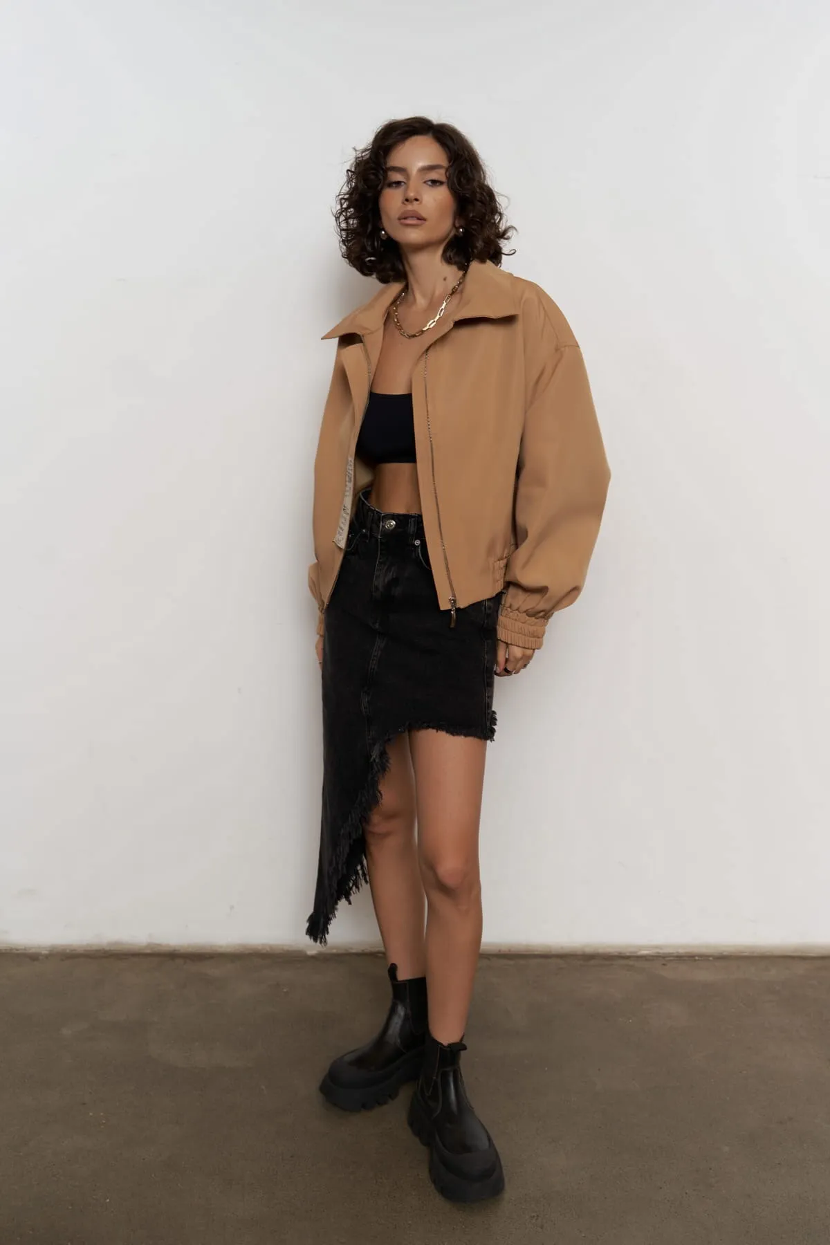MAİ COLLECTİON  Crown Tan Bomberjacke