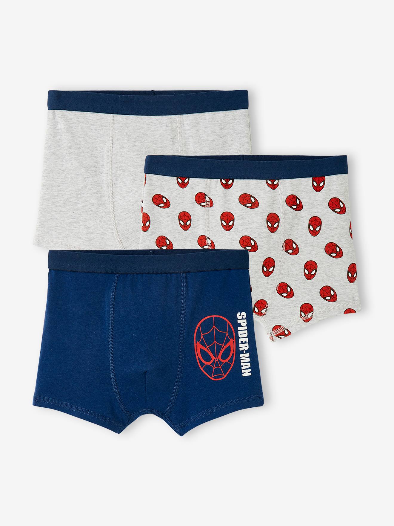Lot de 3 boxers Marvel® Spiderman bleu marine, gris chiné