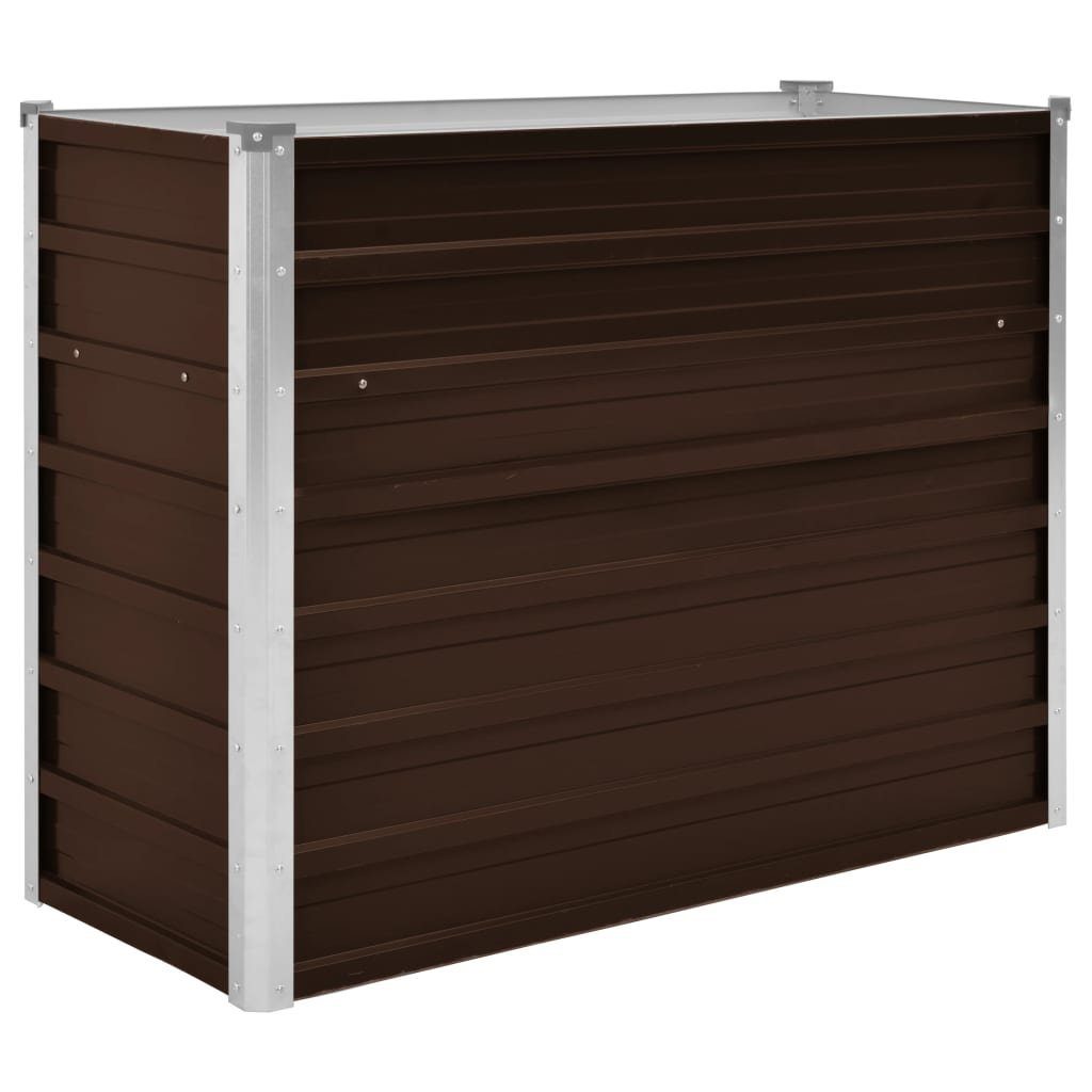 furnicato Hochbeet Garten-Braun 100 x 40 x 77 cm Verzinkter Stahl
