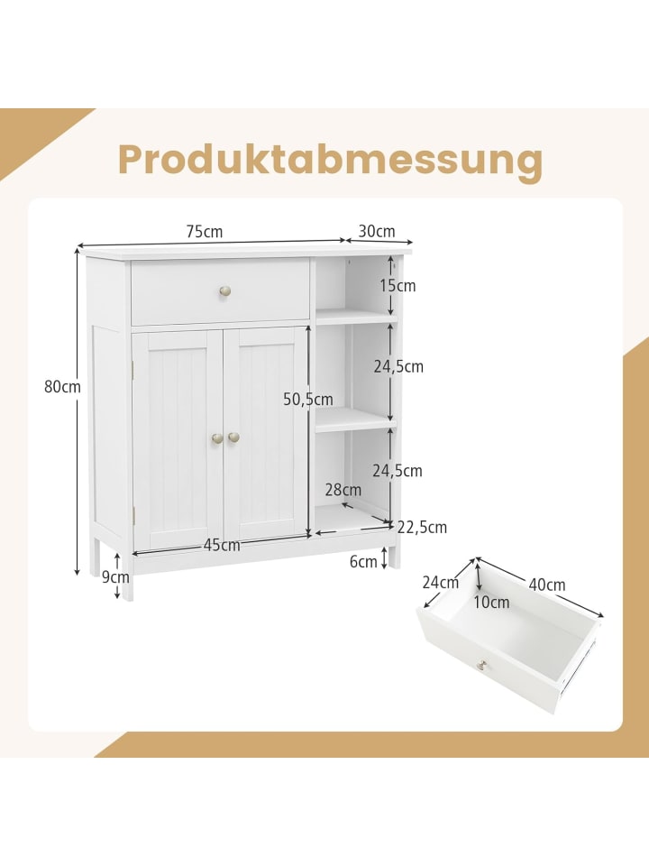 COSTWAY Badezimmerschrank in Weiß günstig kaufen 30 cm