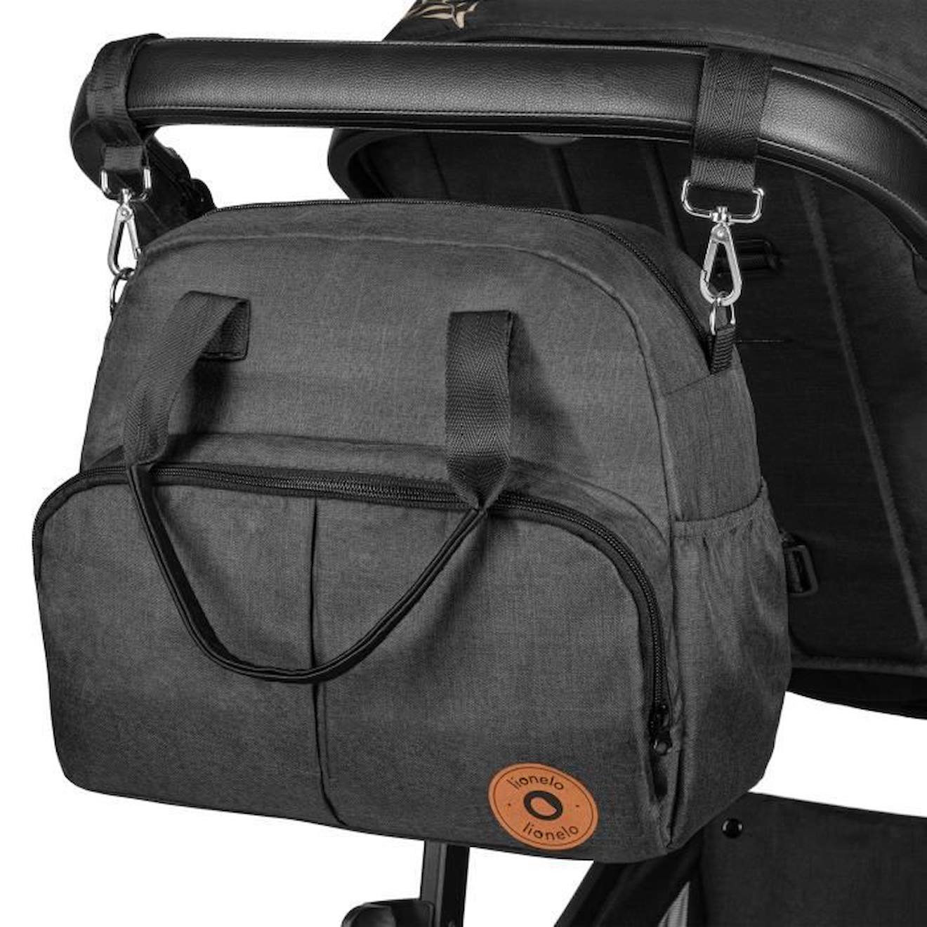 LIONELO Pack duo Poussette 2en1 bébé Amber avec nacelle sac et accessoires