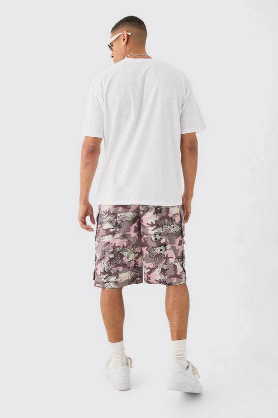 Oversize T-Shirt mit Totenkopf Astronaut Print