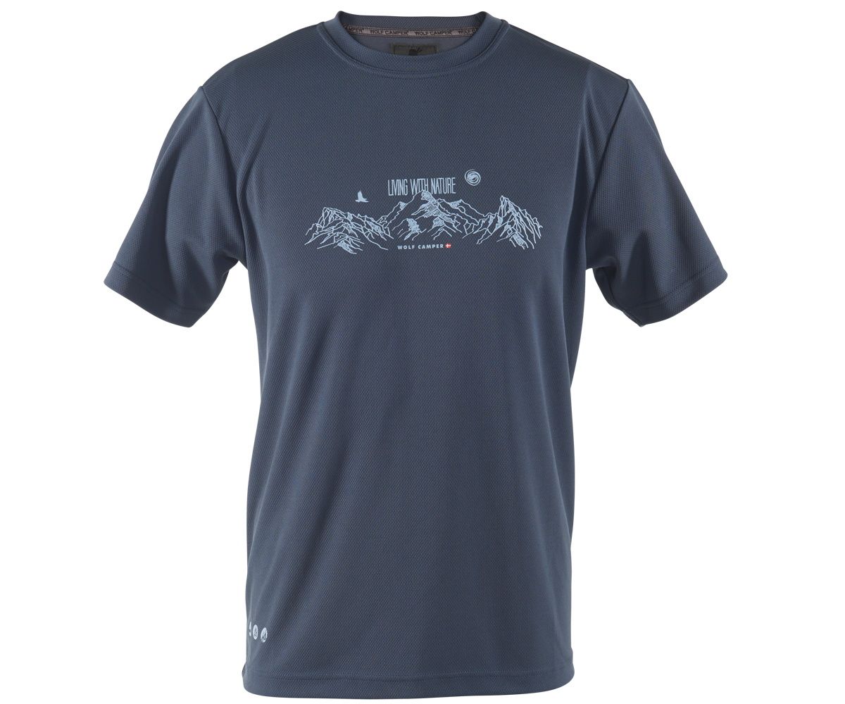Wolf Camper Alps Dark Blue Herren T-Shirt