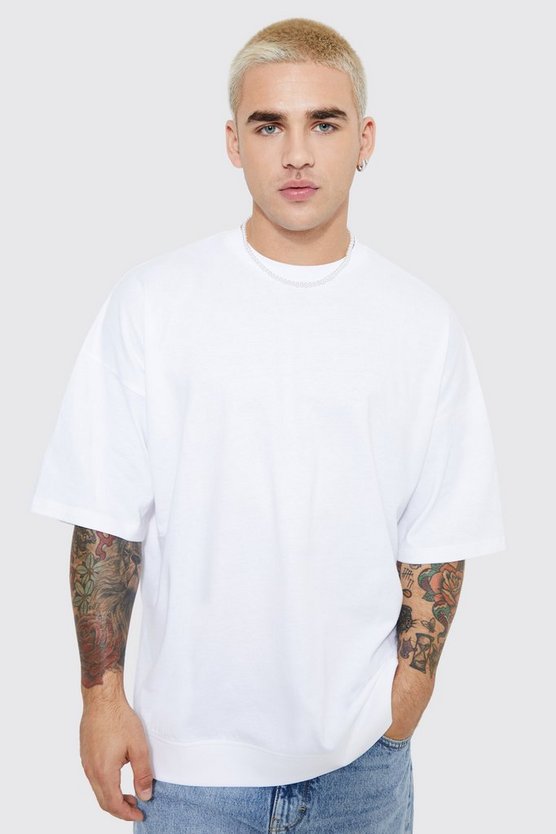 Oversize T-Shirt mit geripptem Saum
