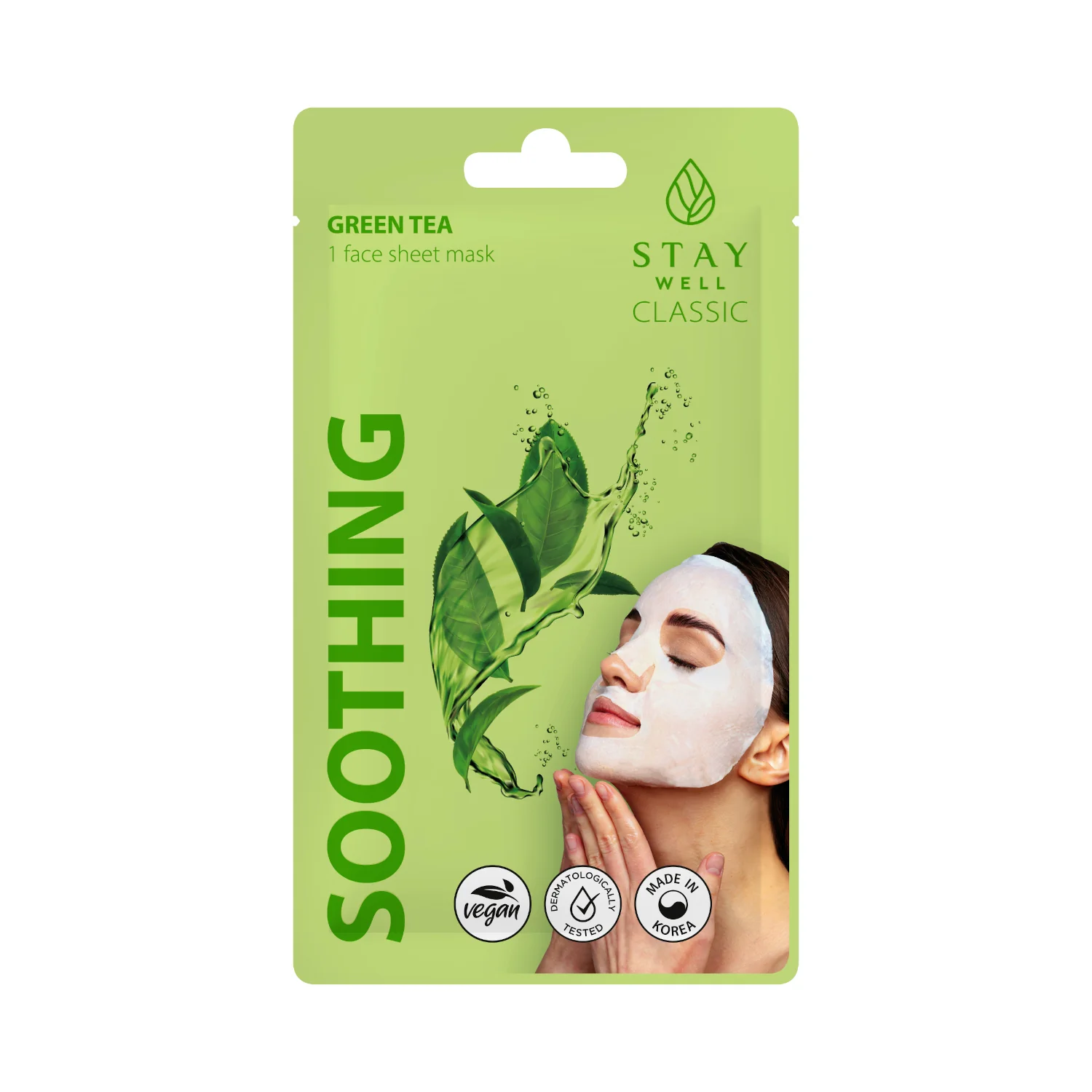 Mască clasică tip folie - CEAI VERDE Calmant - Mască facială calmantă