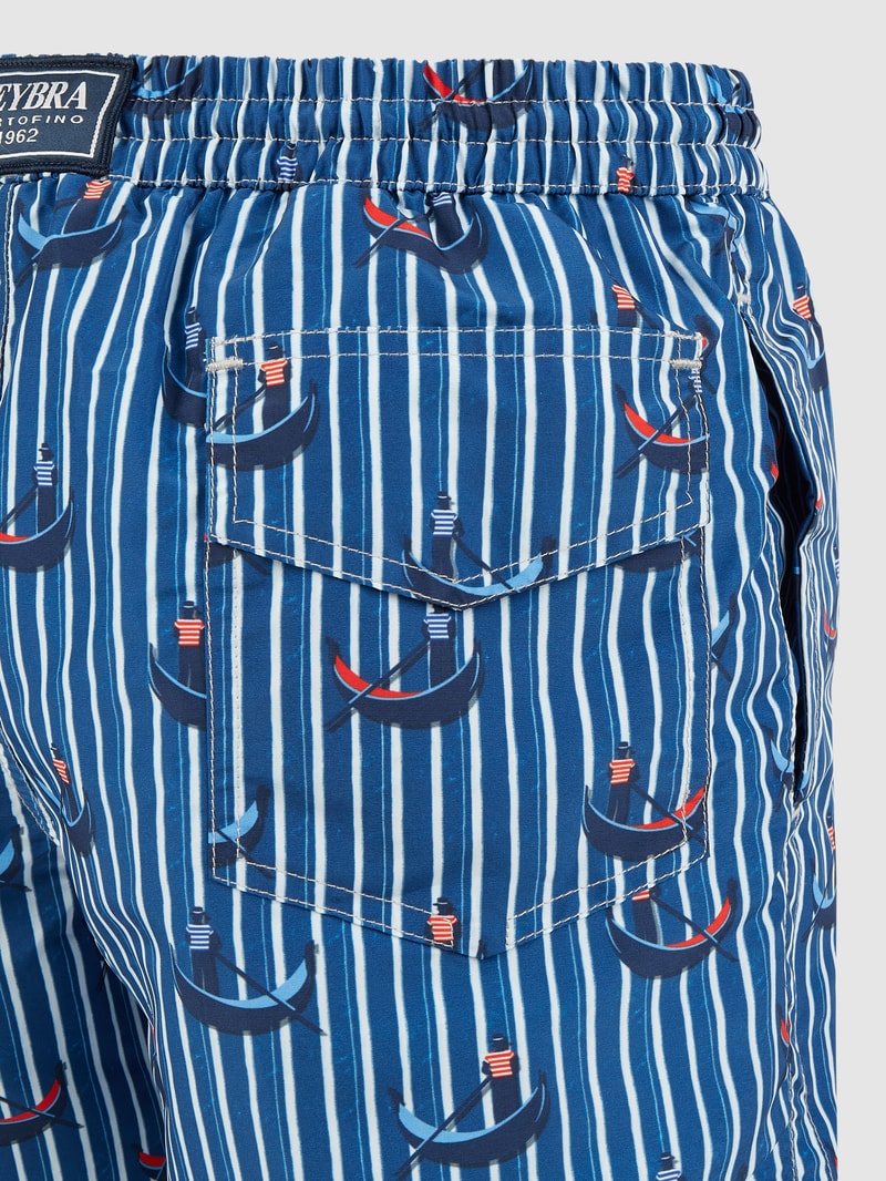 Badehose mit Allover-Muster in marineblau