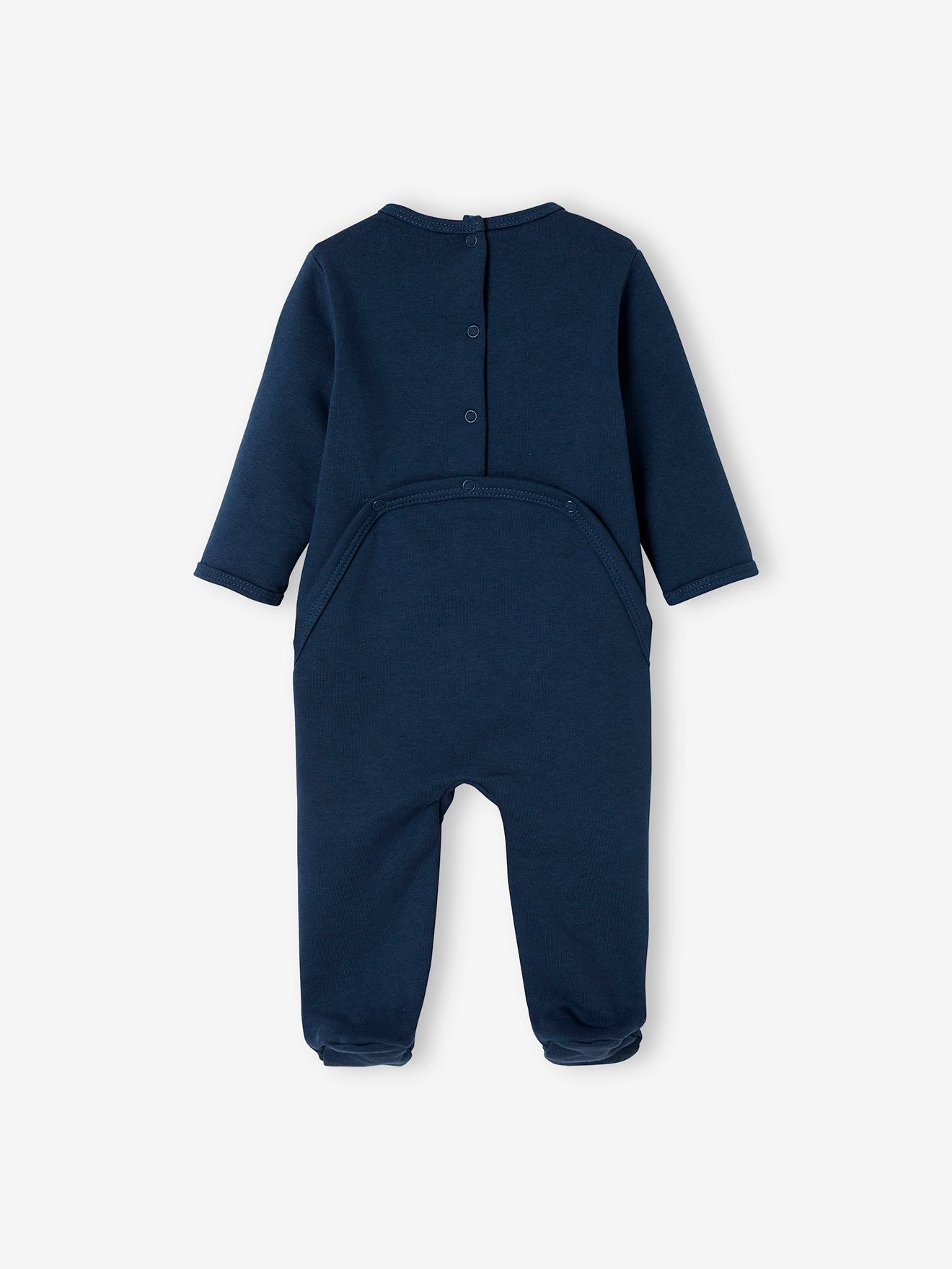 Lot de 2 pyjamas bébé en molleton ouverture zippée lot bleu jean