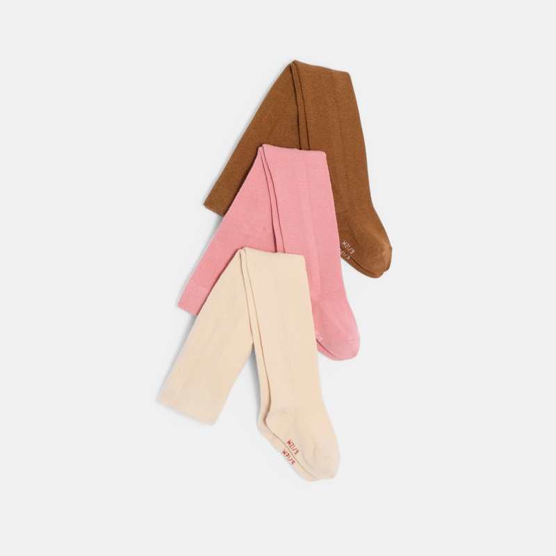Collants chauds unis jersey de coton bébé fille