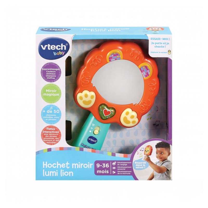 Hochet musical miroir lumi lion