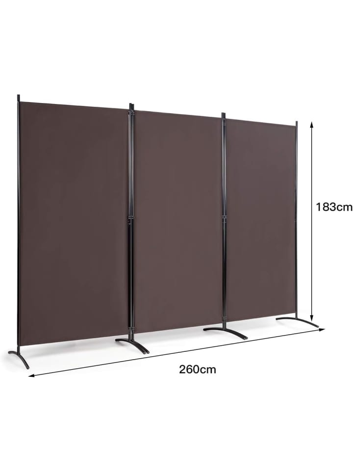 COSTWAY Raumteiler 3 tlg. in Braun günstig kaufen 260 cm