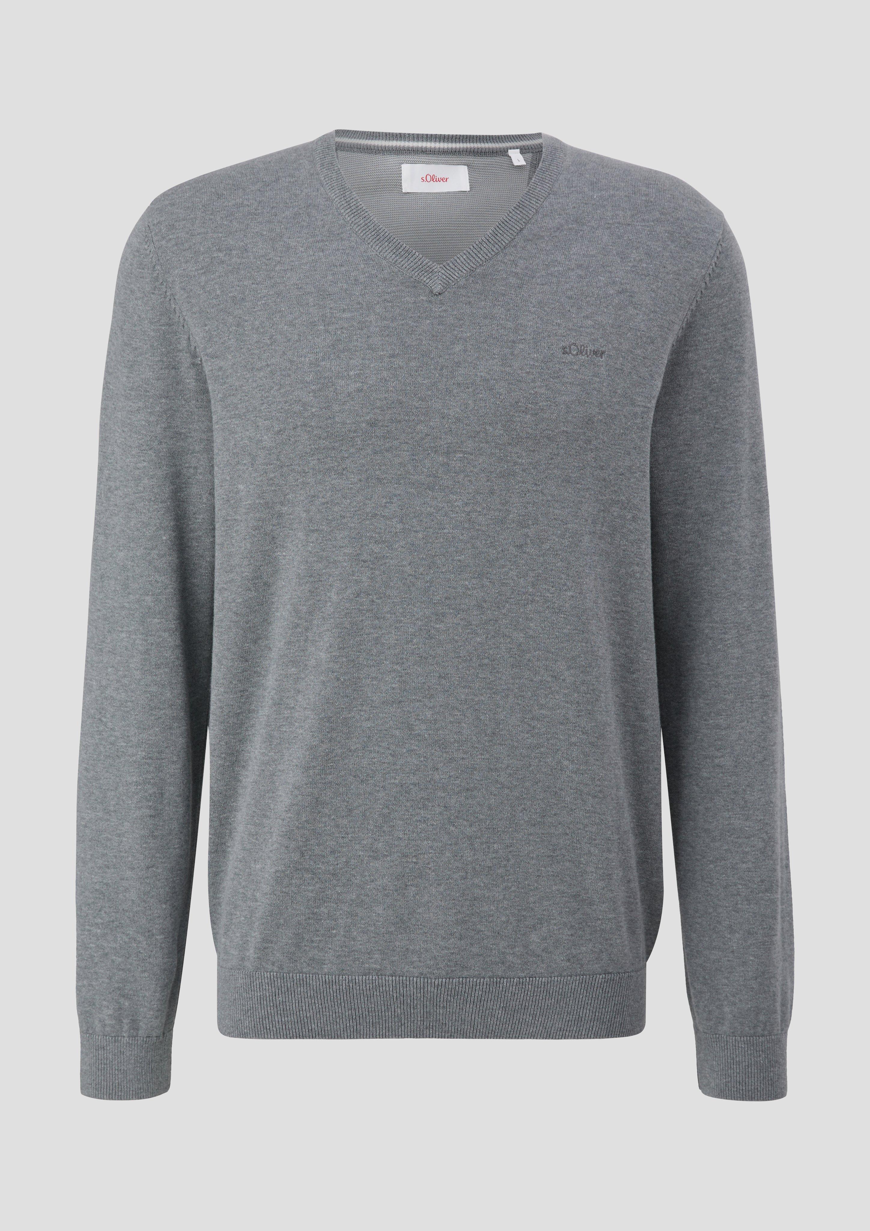 Strickpullover mit Logostickerei  2143174-92W0