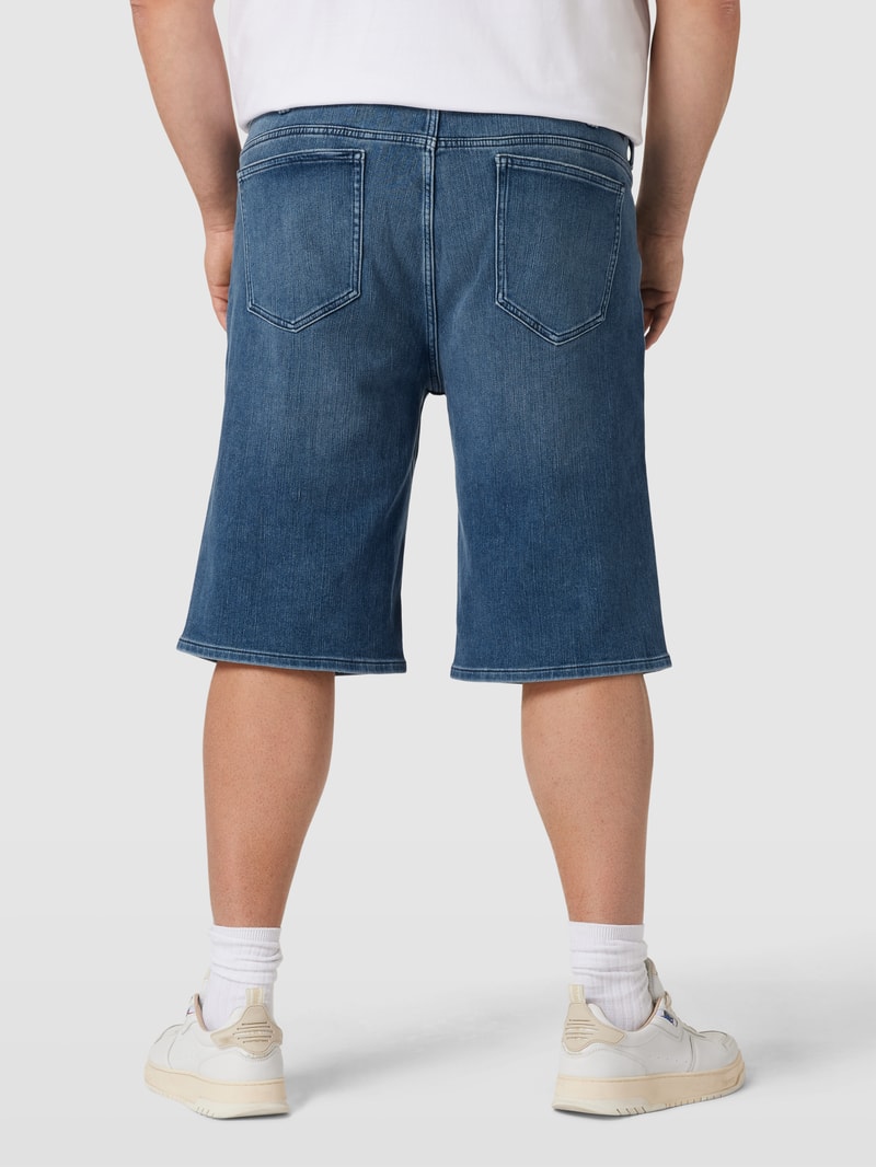 PLUS SIZE Regular Fit Jeansshorts im Used-Look in hellblau meliert