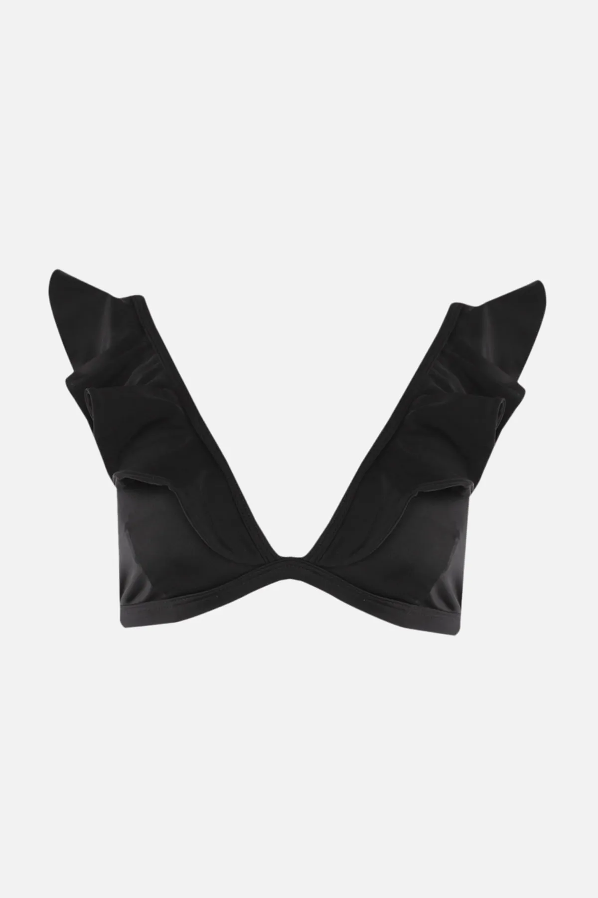 Trendyol Collection  Schwarzes Triangel-Bikinioberteil mit Rüschen TBESS22BU0023