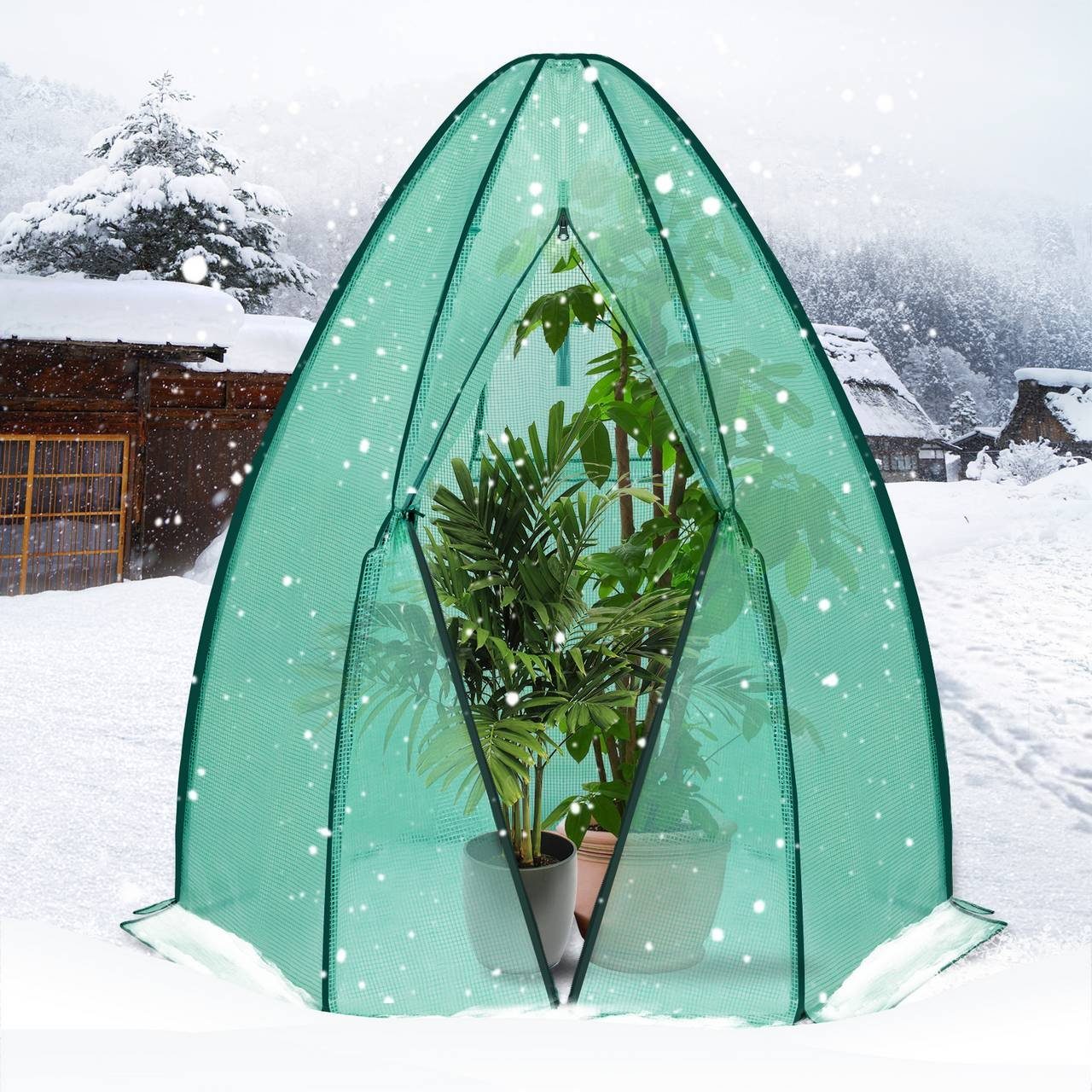 Woltu Foliengewächshaus, BxTxH: 160 x 160 x 180,00 cm, PE halbtransparente Tomatenhaus, Winterschutz