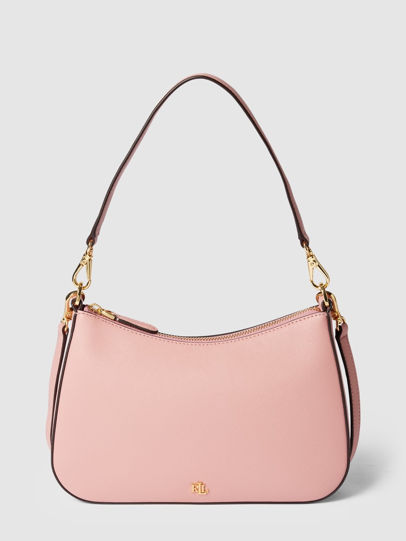 Schultertasche mit Label-Applikation Modell 'DANNI' in rosé