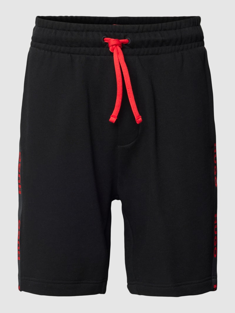 Sweatshorts mit Logo-Details Modell 'Sporty' in schwarz