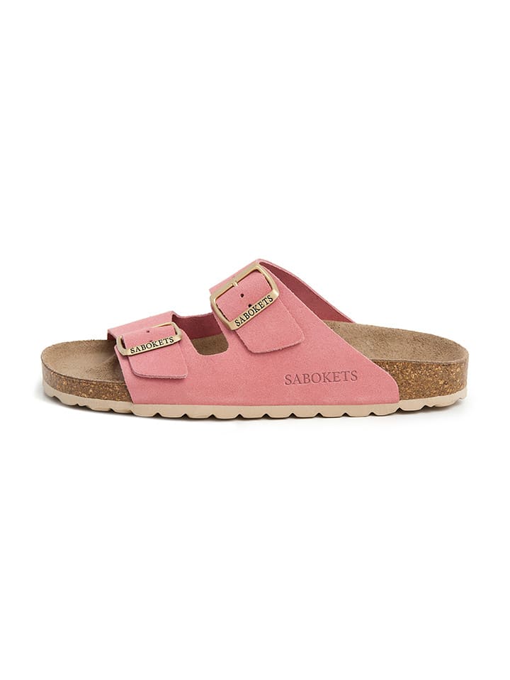 SABOKETS Leder-Pantoletten in Rosa günstig kaufen