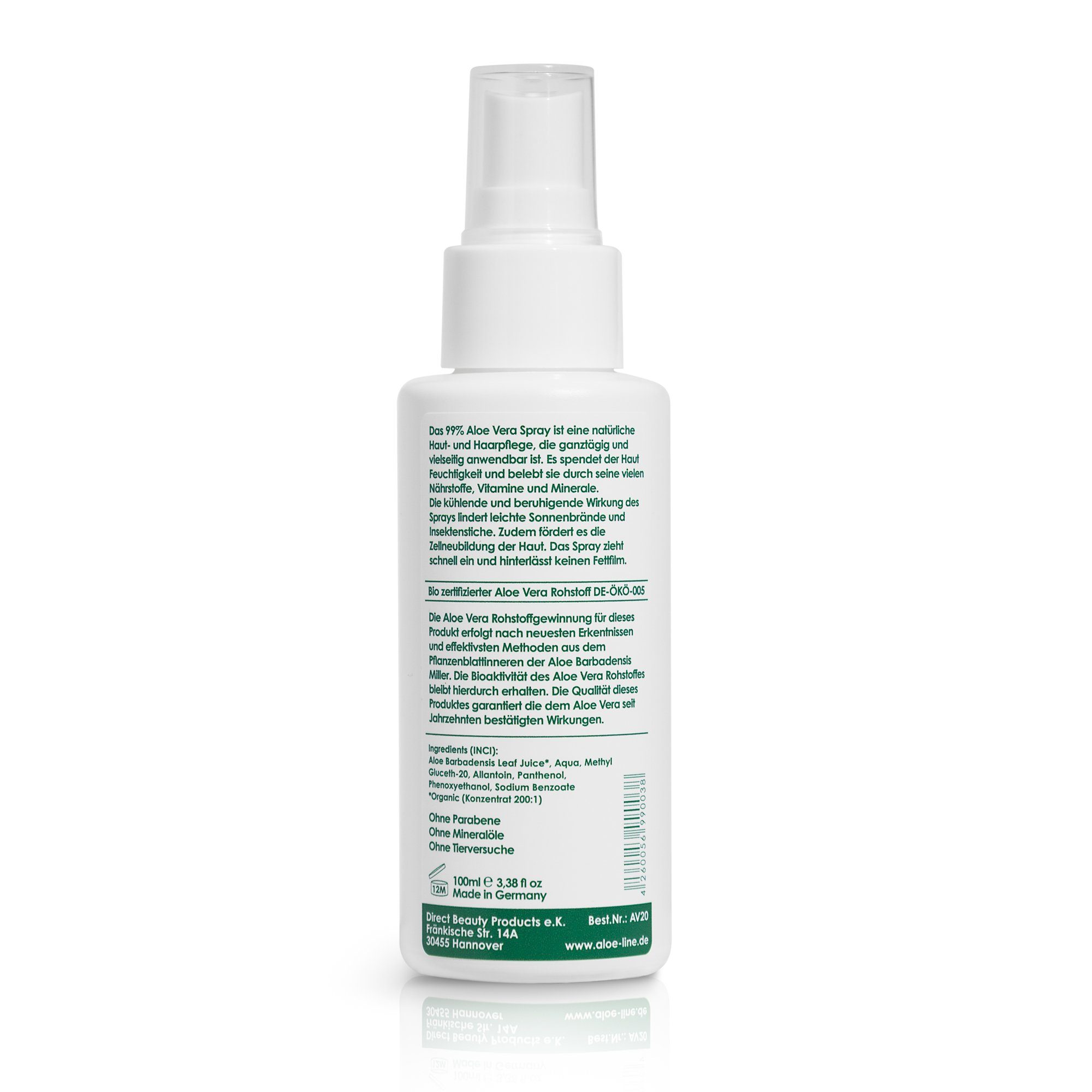 ALOE Line After Sun-Spray Aloe Vera Spray 99% Bio mit Panthenol & Allantoin, 1-tlg., 100ml