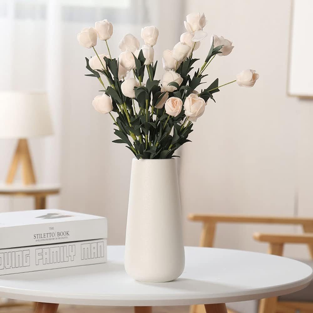 aikidio Bodenvase Weiß Matt Vase für Pampasgras,für Home Dekor. (1 St)