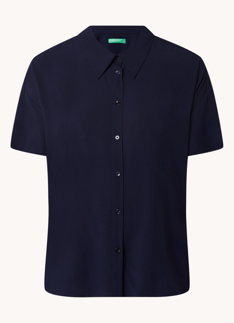 Benetton  Blouse met kraag en stretch