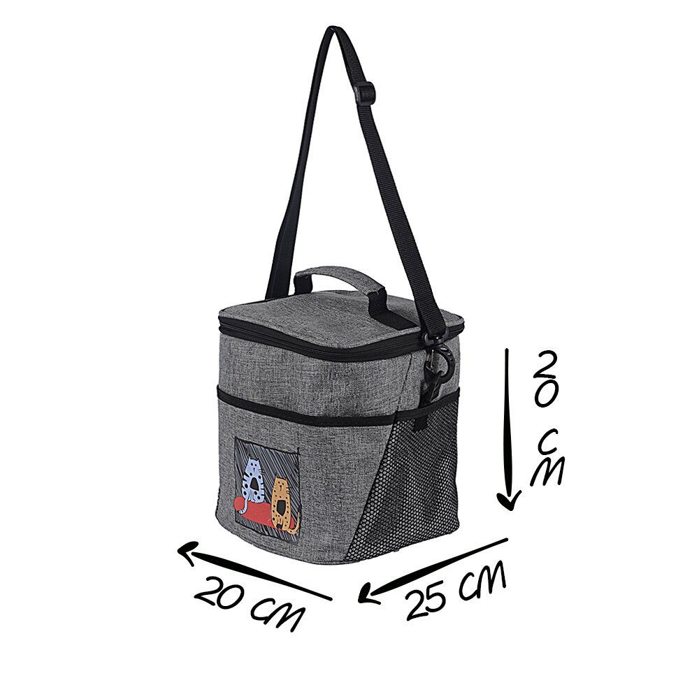 BIGGDESIGN Kühltasche Biggdesign Cats Kühltasche, grau, 10 L