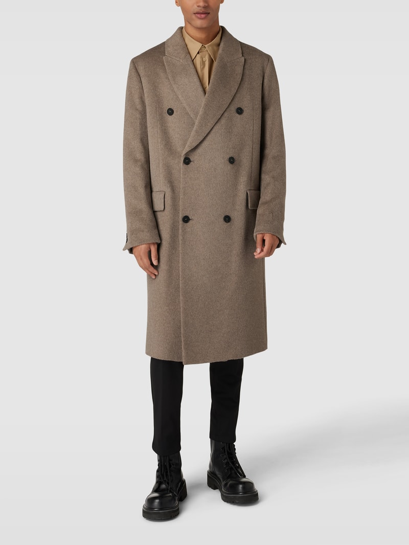 Wollmantel mit Pattentaschen Modell 'Skye' in beige