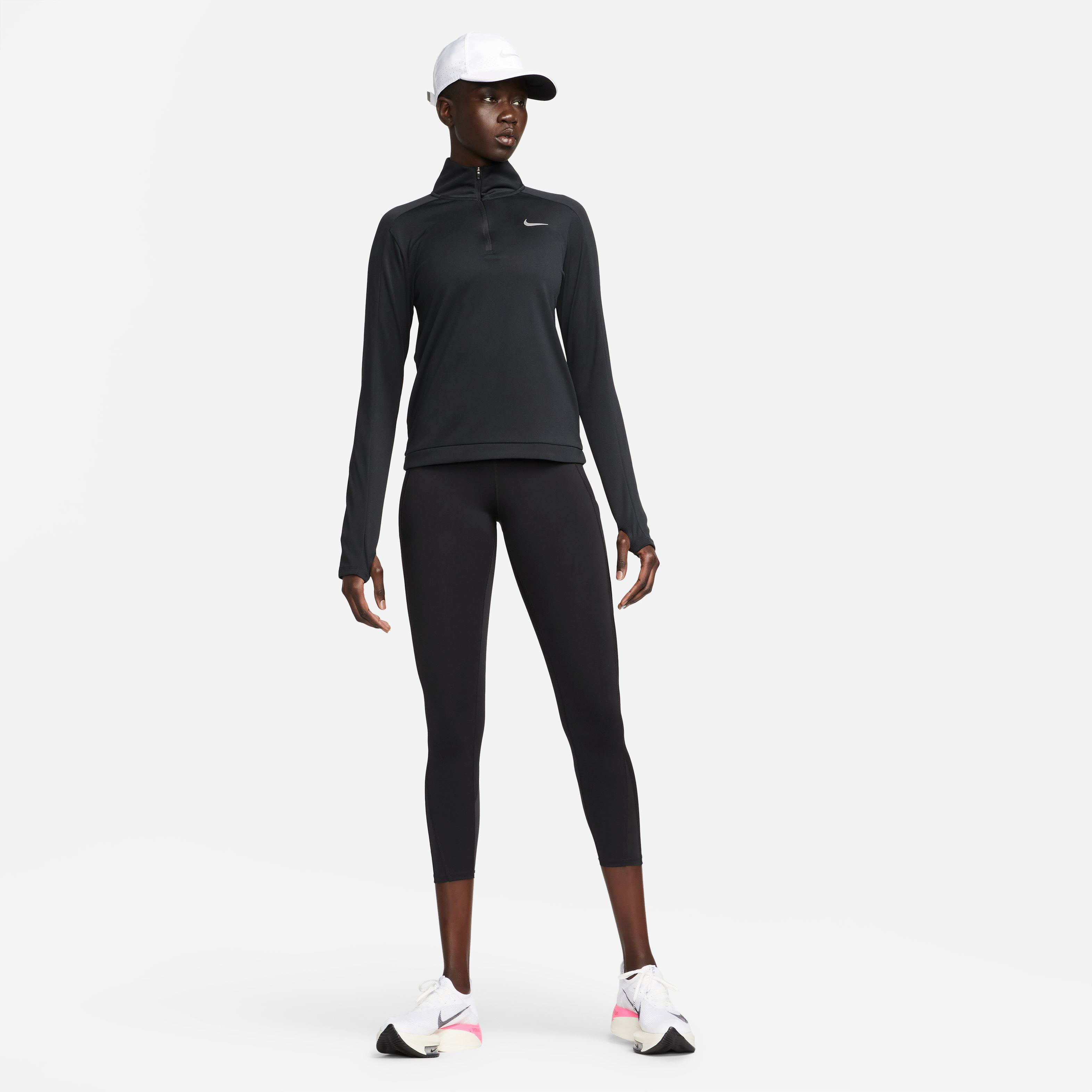 Dri-Fit Pacer 1/4-Zip Lauftop Damen - Schwarz