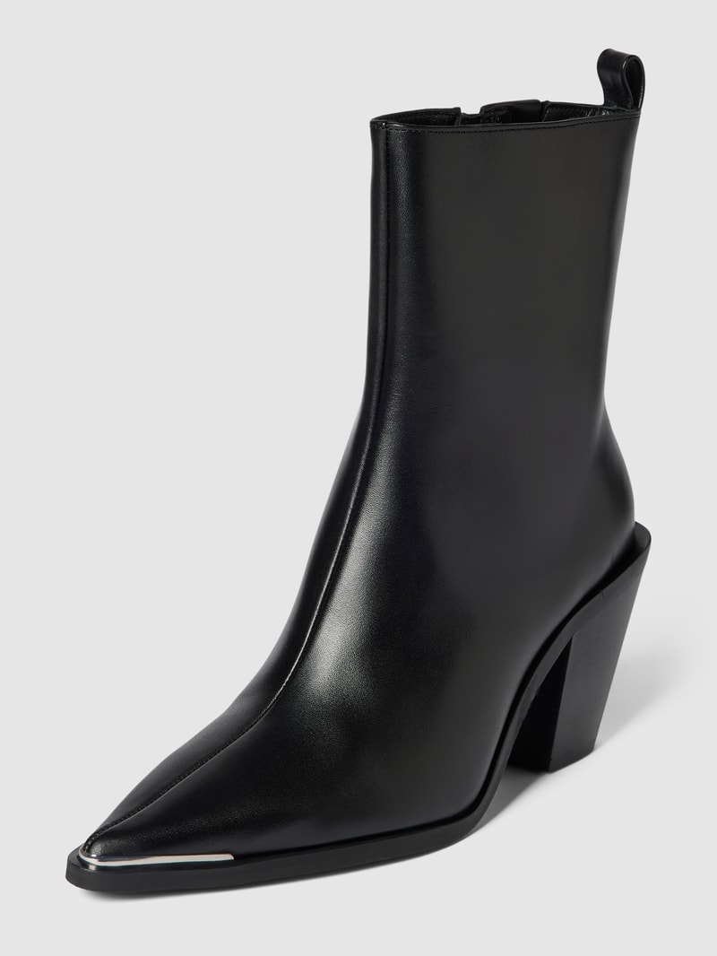 Stiefelette mit Blockabsatz in schwarz