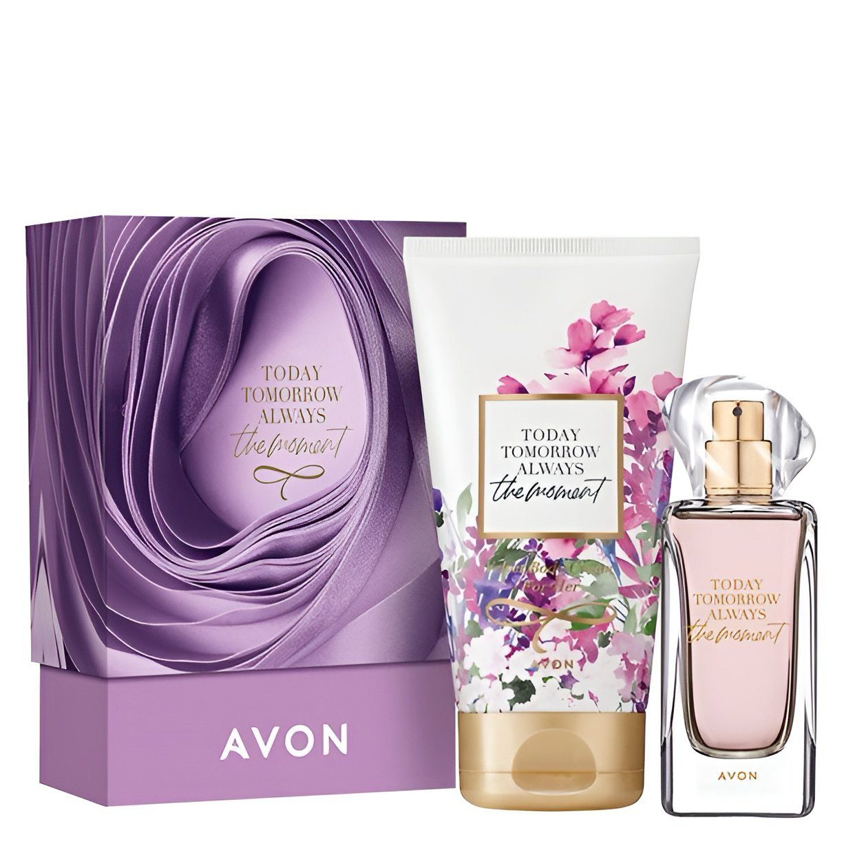 AVON Cosmetics Pflege-Geschenkset TTA THE MOMENT Eau de Parfum Spray 50 ml, Körpercreme 150 ml für Sie Körpercreme, Duftkomposition, Romantik, Neroli, Magnolien, Amber, Hautpflege, Today Tomorrow Always Serie, Luxusduf Set, 2-tlg., Hautpflege, Today