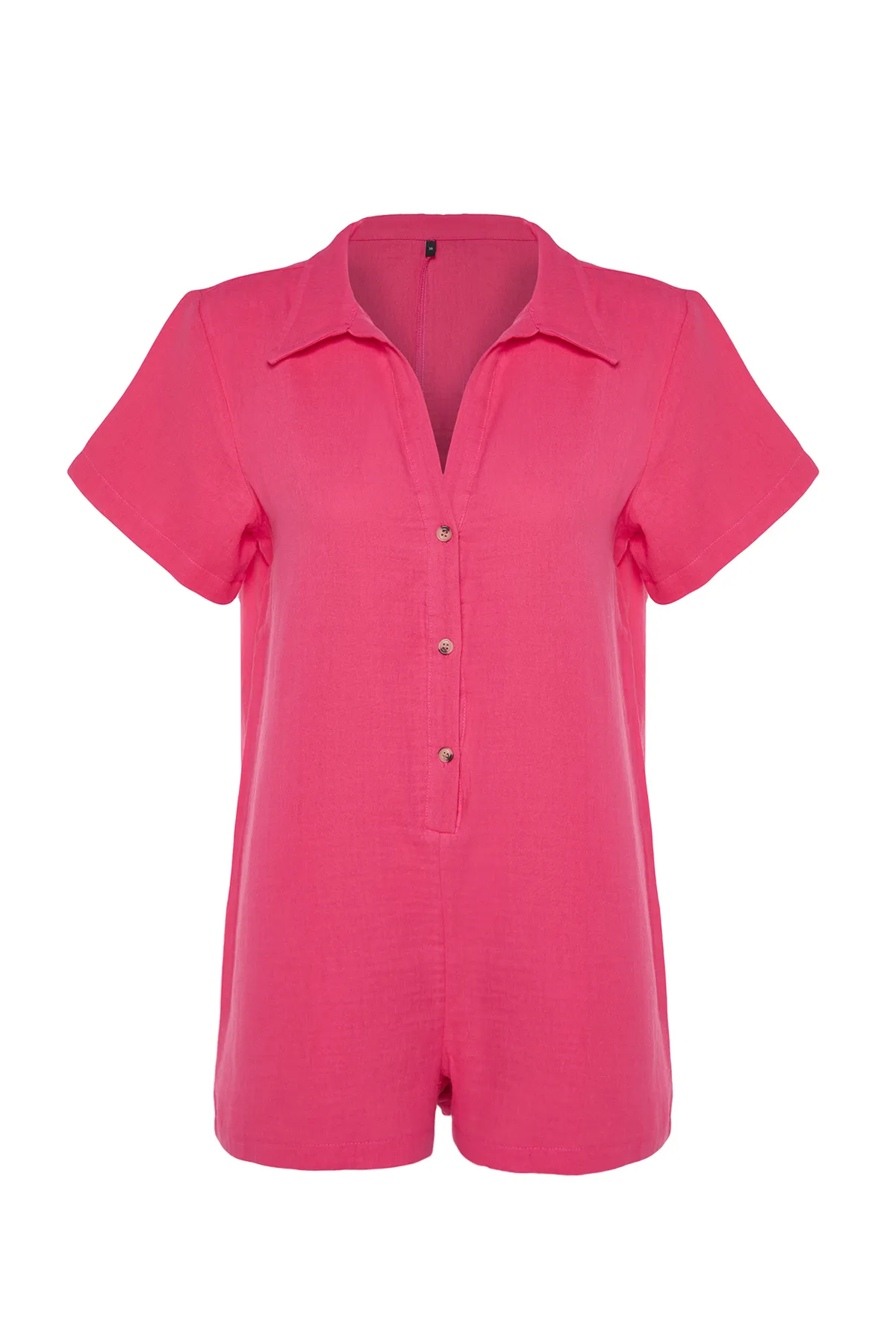 Trendyol Collection  Fuchsia Wide Fit Overall aus gewebtem Musselin aus 100 % Baumwolle TBESS23TU00001