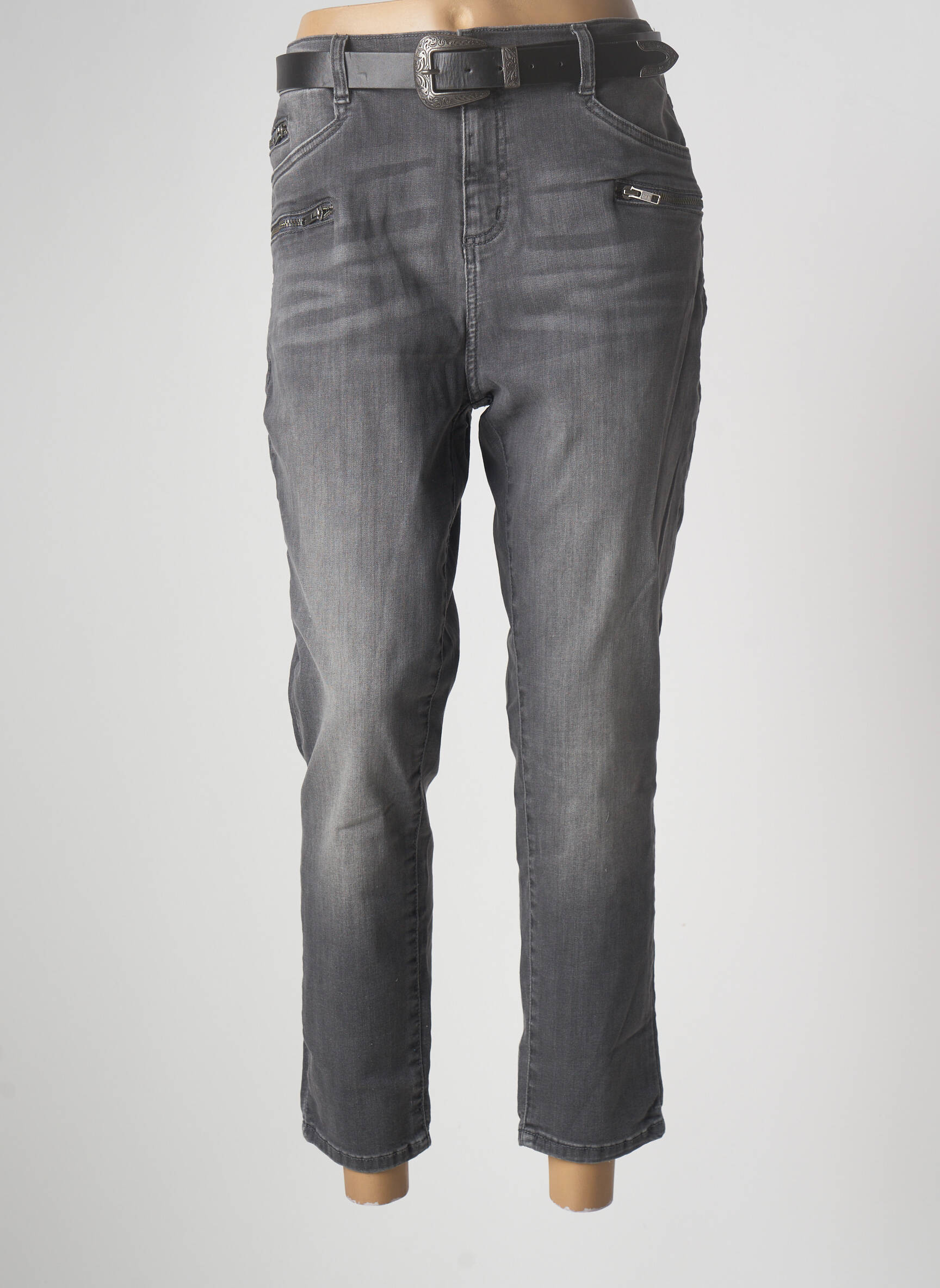 Modavista Jeans Coupe Slim Femme couleur gris