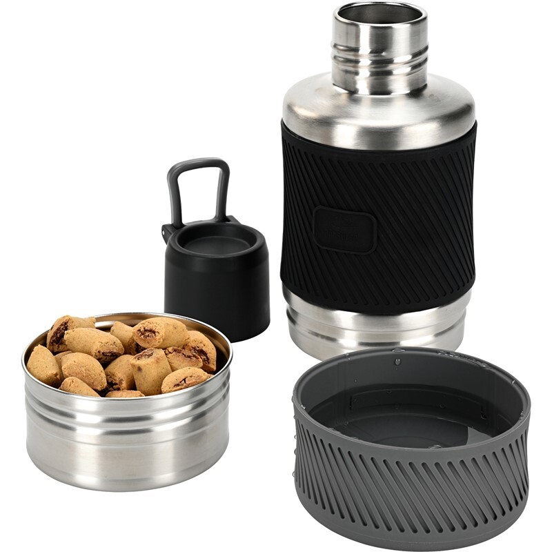Dogs Creek Reisenäpfe Dogs Creek Carry Reise Set Futter- und Wasserbehälter 800ml grau