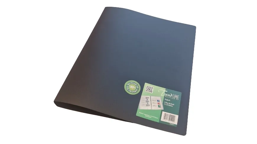 TrendLINE Ringbuch recycling A4 schwarz schwarz
