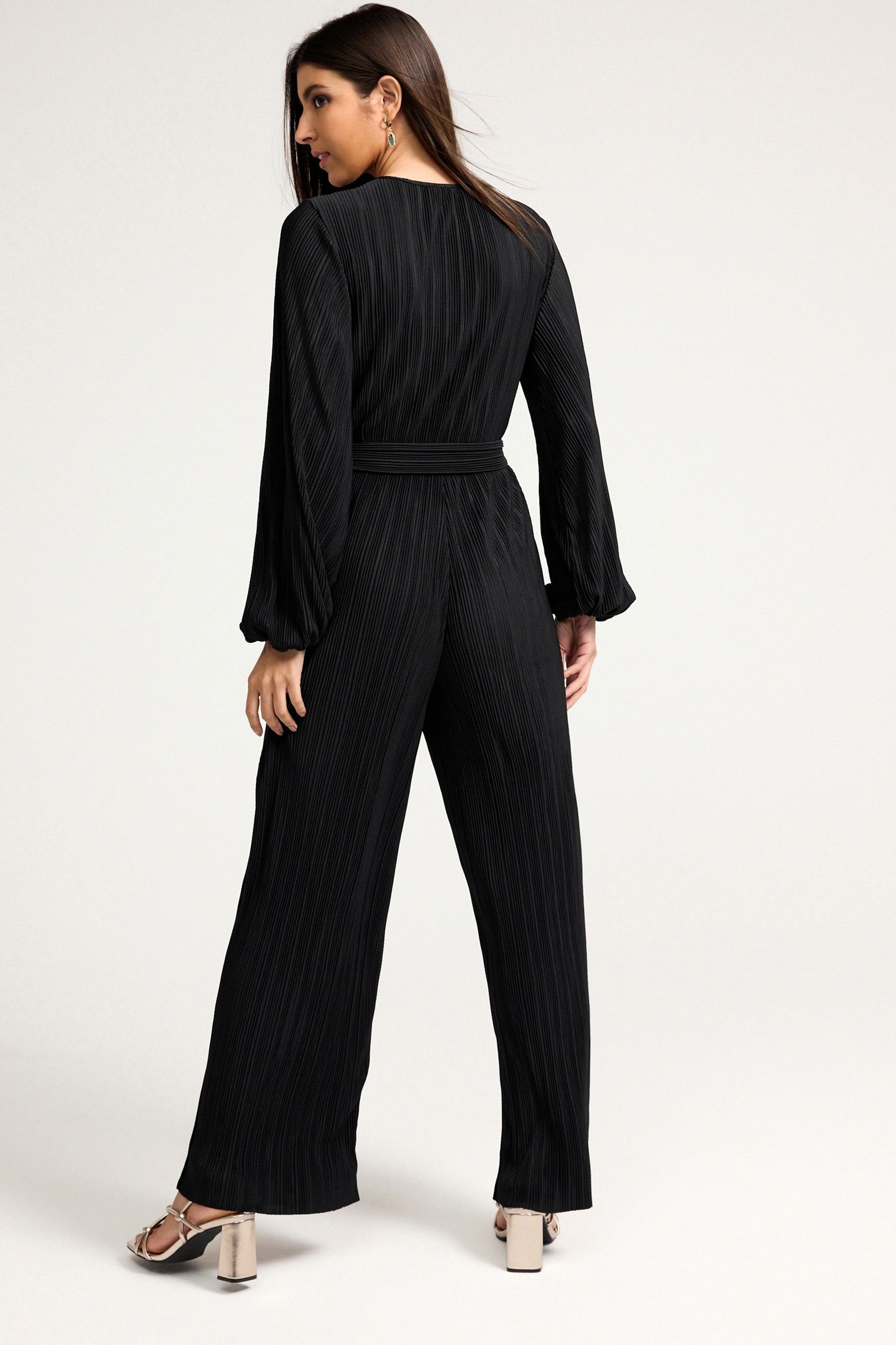 Next Jumpsuit Plissierter Overall mit langen Ärmeln (1-tlg)