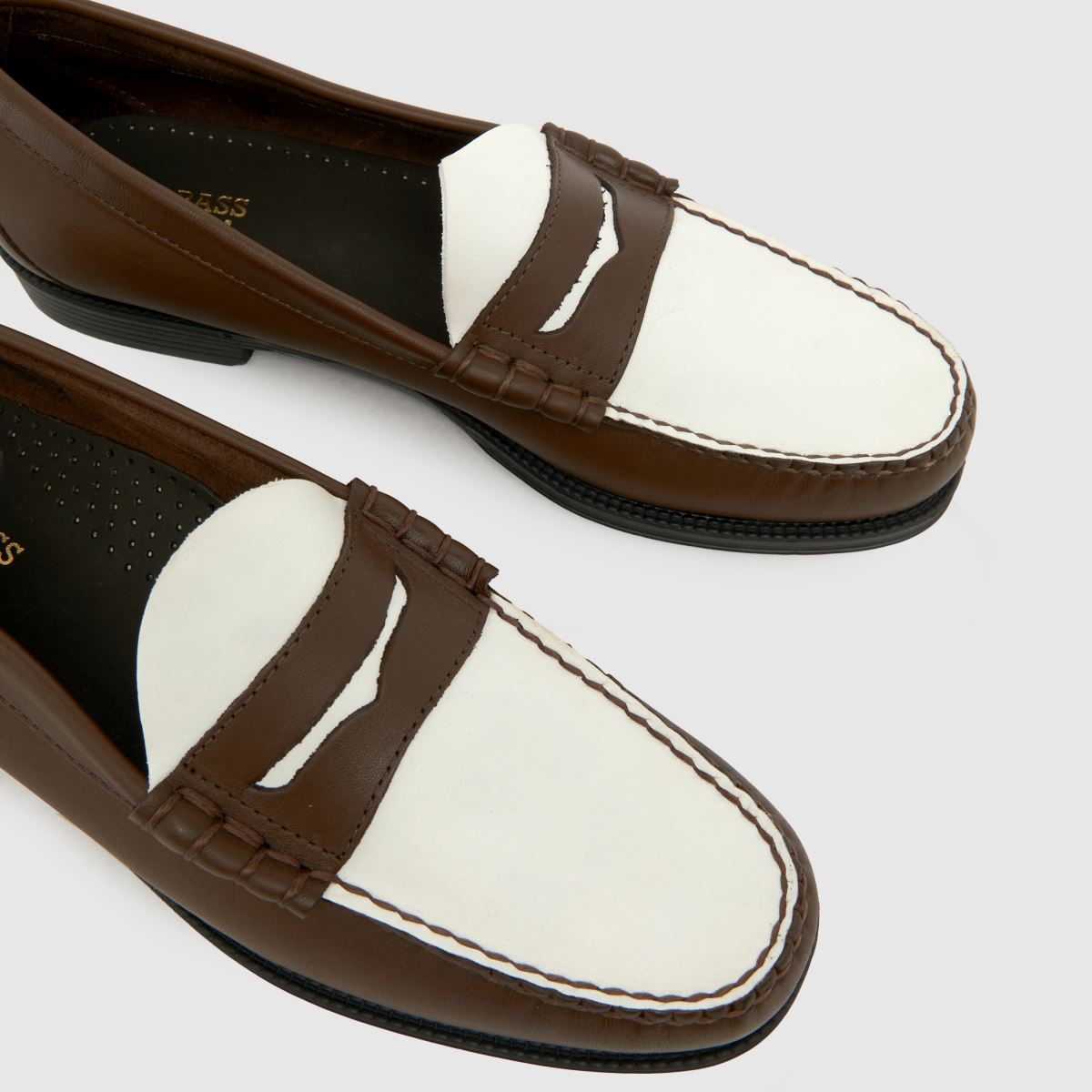GH BASS – Weejun Larson – Bruna, flerfärgade loafers med rem