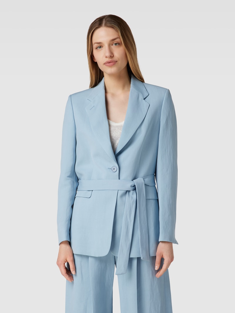 Blazer mit Bindegürtel in bleu