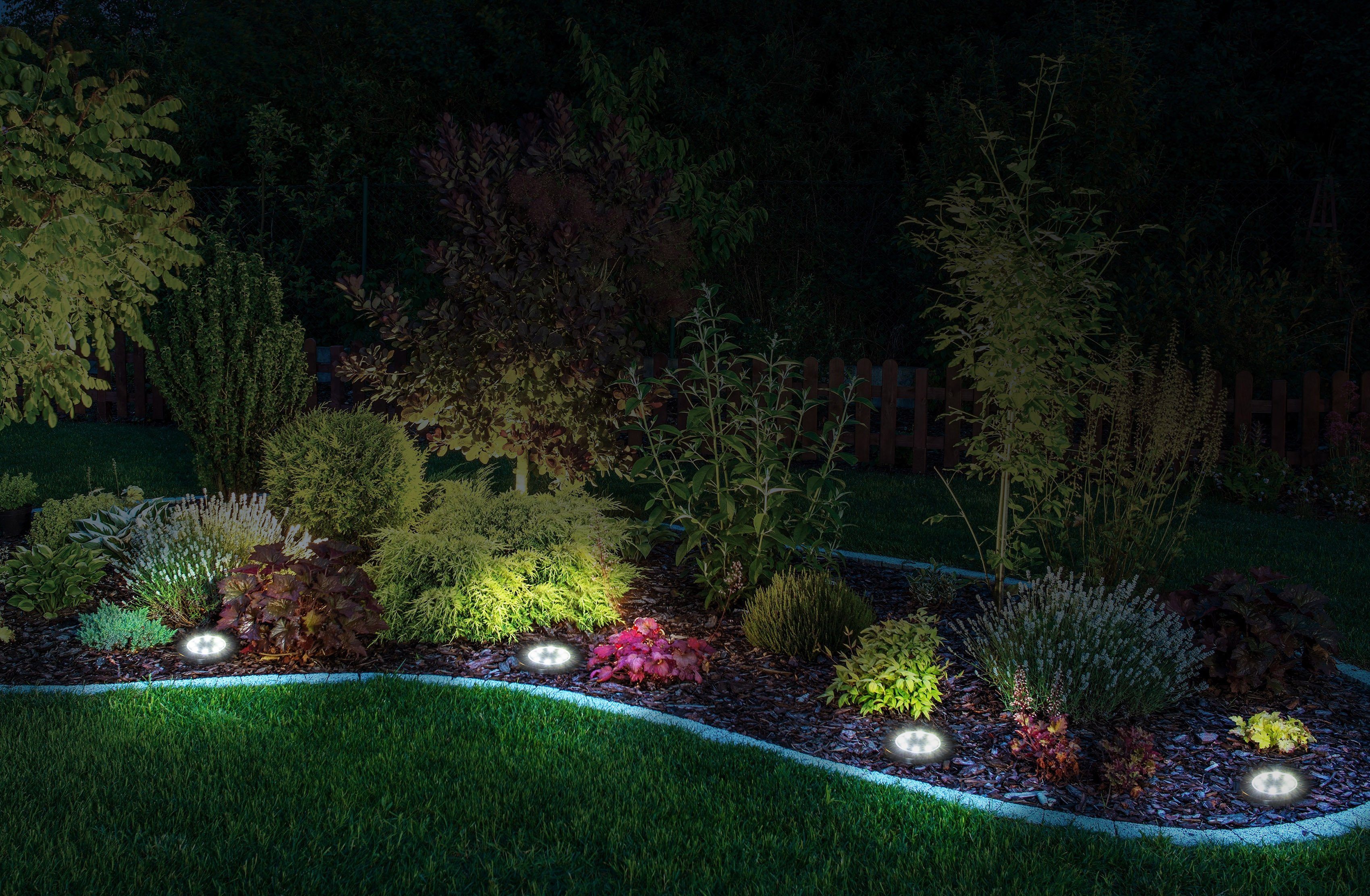 näve LED Gartenleuchte Kian, LED fest integriert, Warmweiß, LED Solar-Boden-Erdspieß, 6er Set
