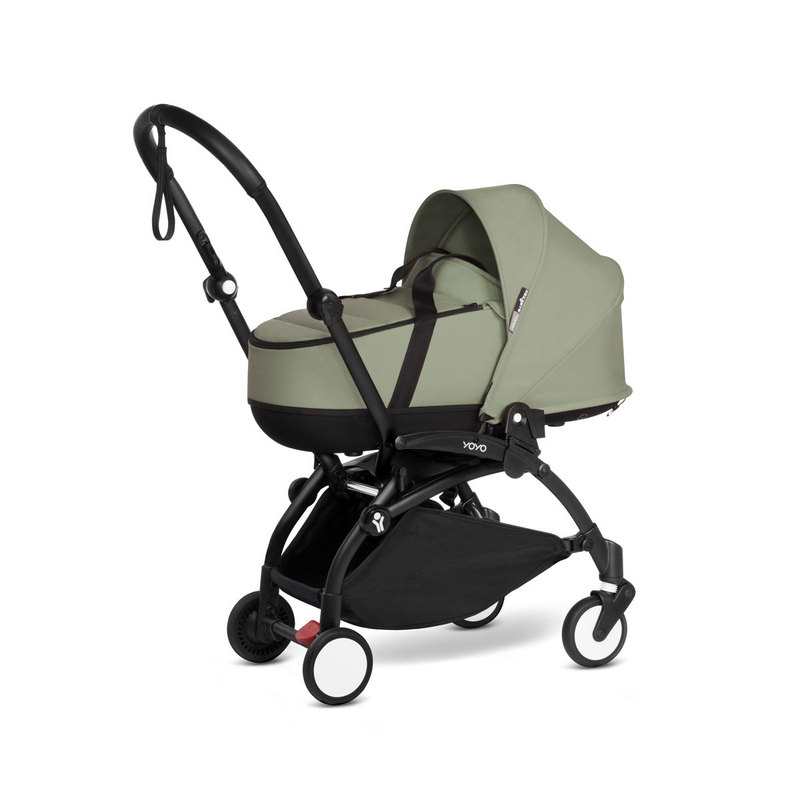 Poussette Yoyo2 4 roues châssis noir nacelle olive Babyzen