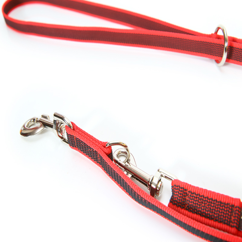 JULIUS-K9 Hundeleinen JULIUS-K9 Führleine verstärkt 20mm rot/ grau
