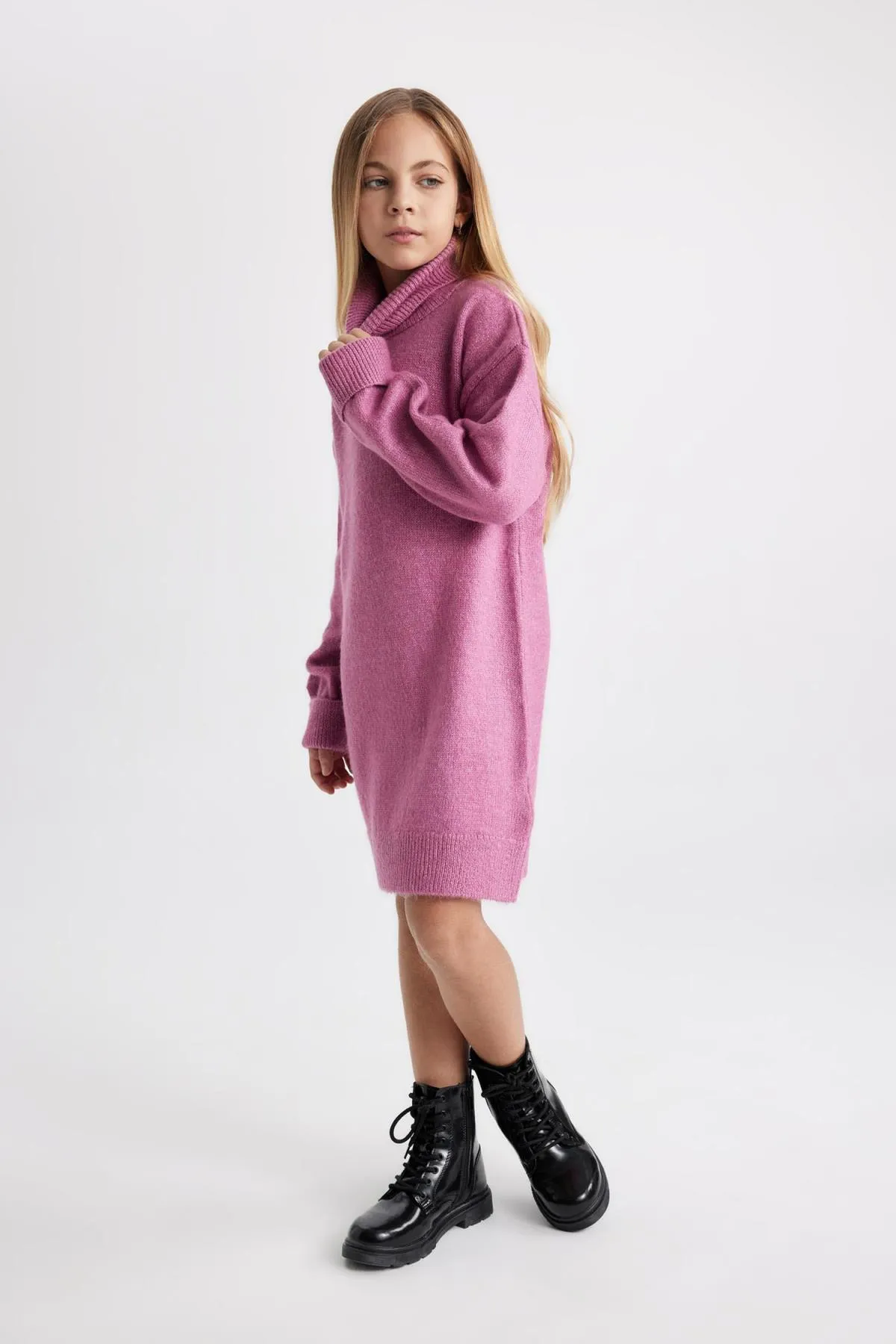 DeFacto  Langarm-Strickkleid mit Rollkragen für Mädchen