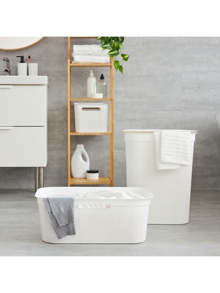 Rotho Brisen Wäschebox 50l mit Deckel und Griffe in Weiß günstig kaufen onesize