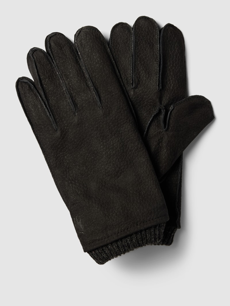 Handschuhe aus Leder in schwarz